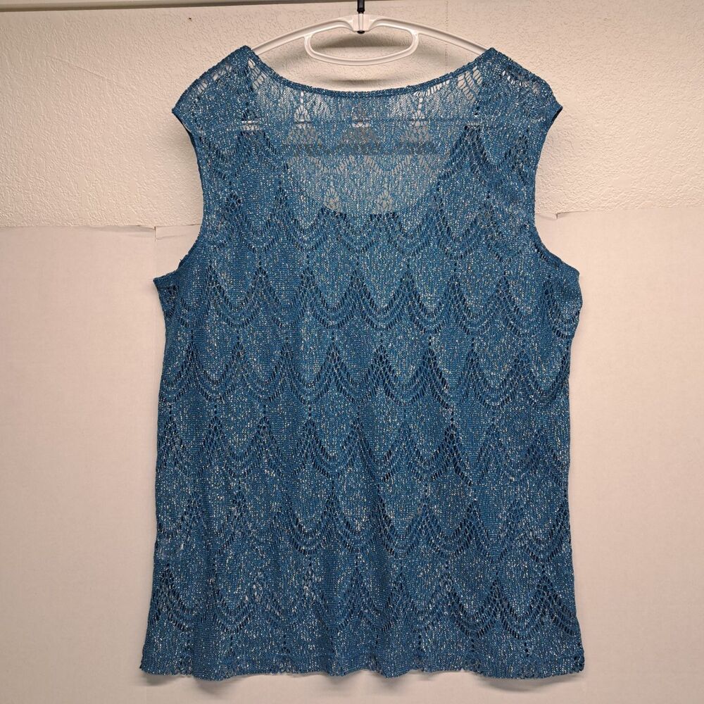 Nikki Nikki Poulis Lace Metallic Sleeveless Blouse Women's Size 1X - Picture 2 of 6